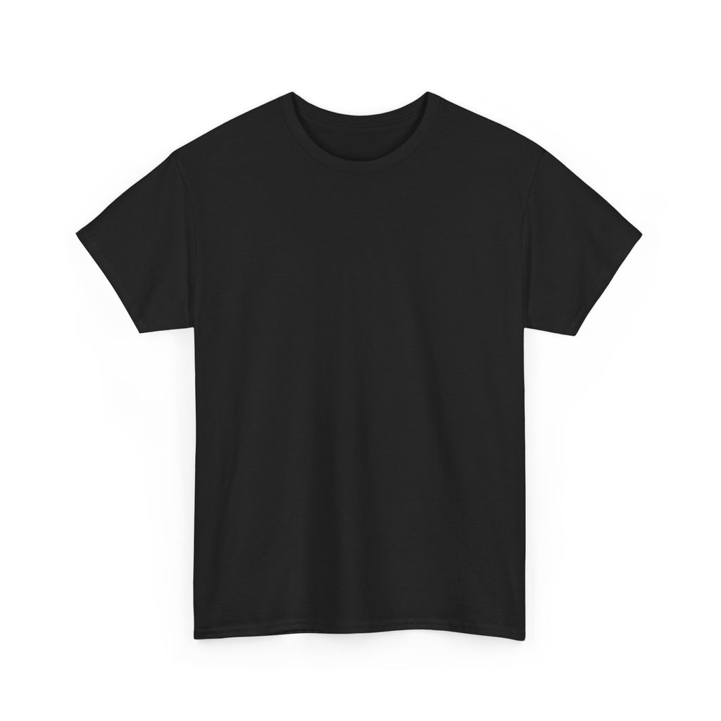 Unprinted front of the black t-shirt, another angle — It Was Revealed to Me by the Microplastics in My Brain.