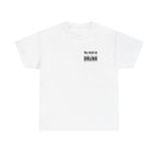 White t-shirt printed with "You might be drunk", the word DRUNK smeared into double vision.